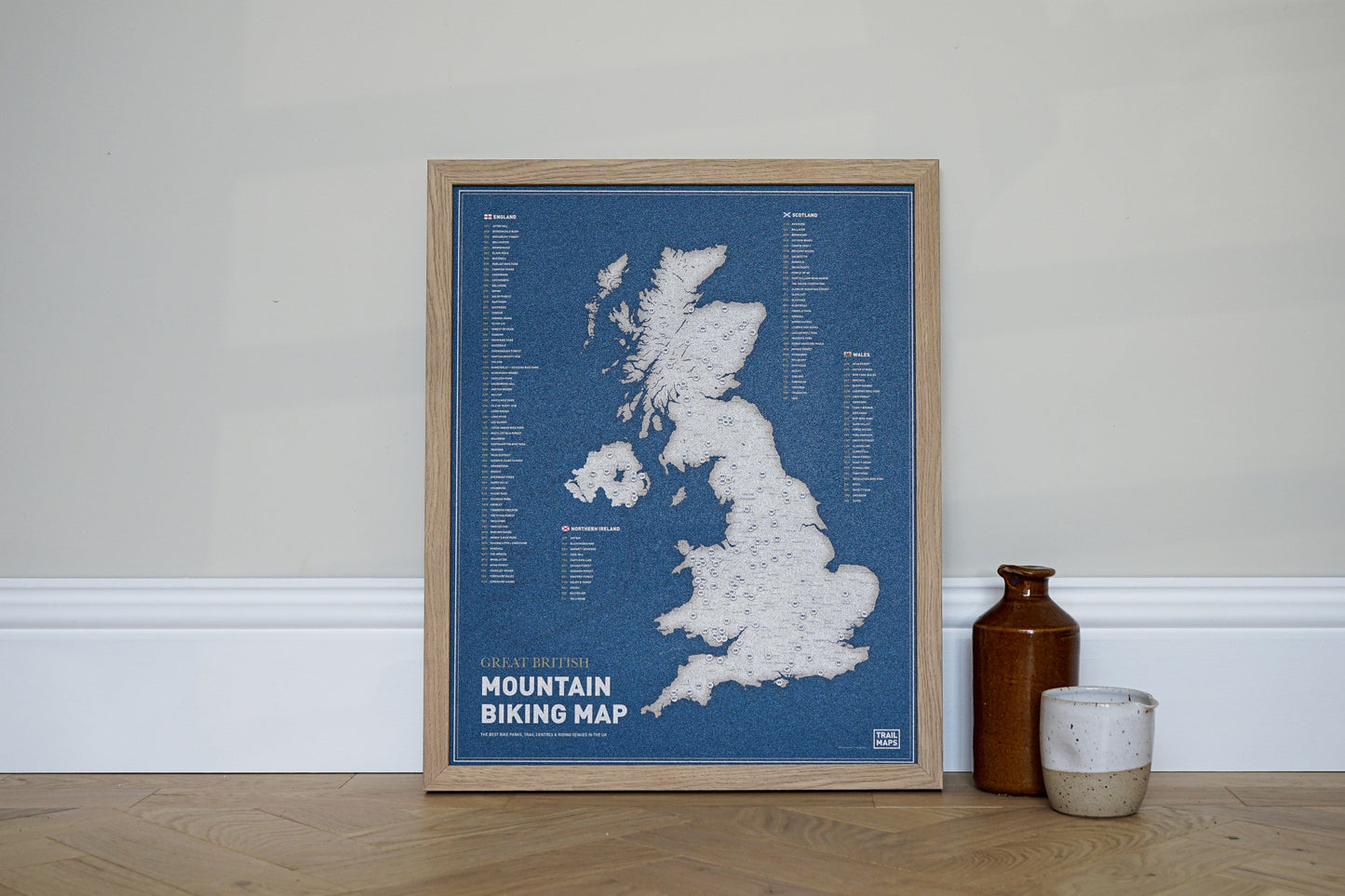 Great British Mountain Biking Push Pin Map