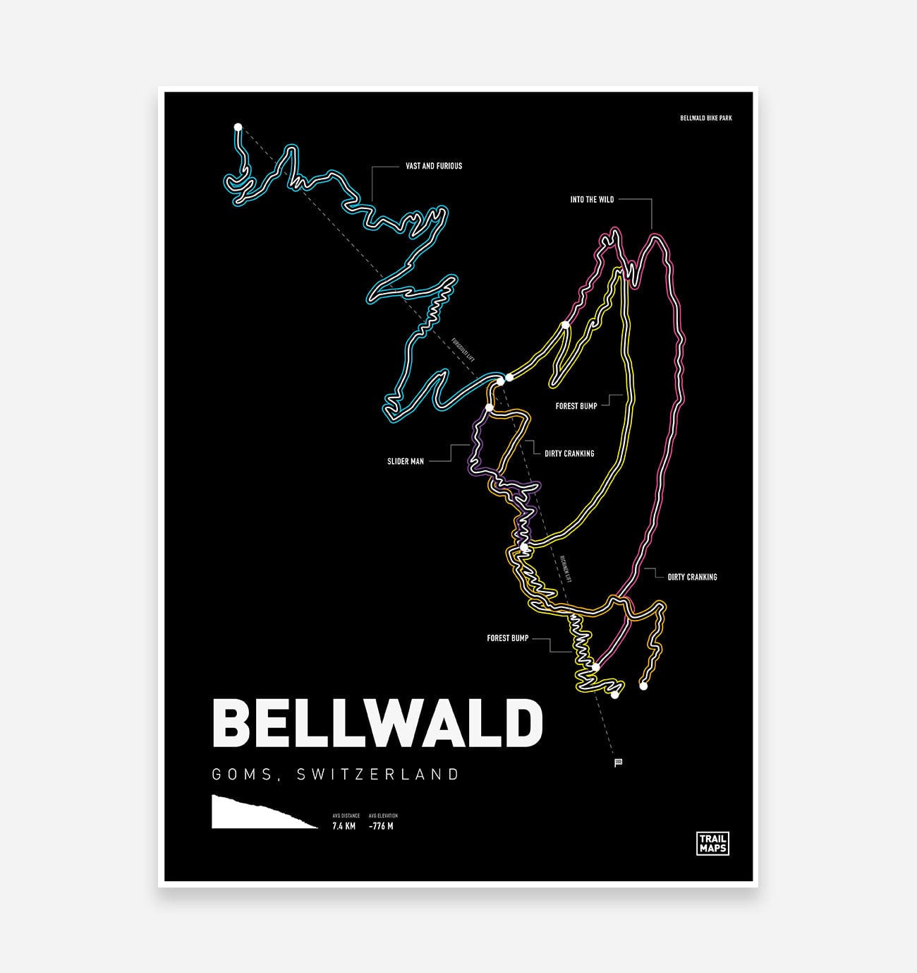 Bellwald Mountain Bike Art Print