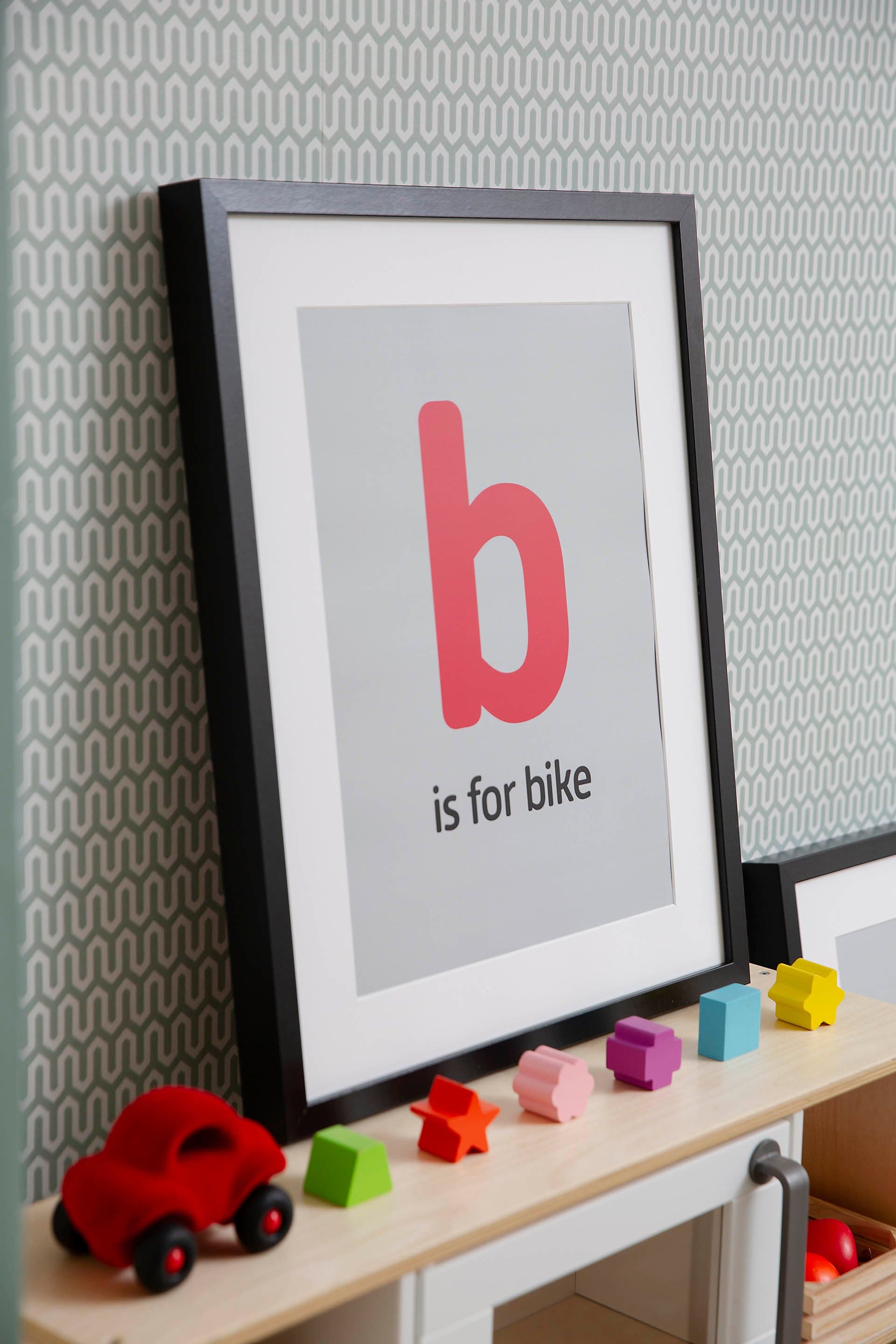 B is for Bike Art Print - TrailMaps.co.uk