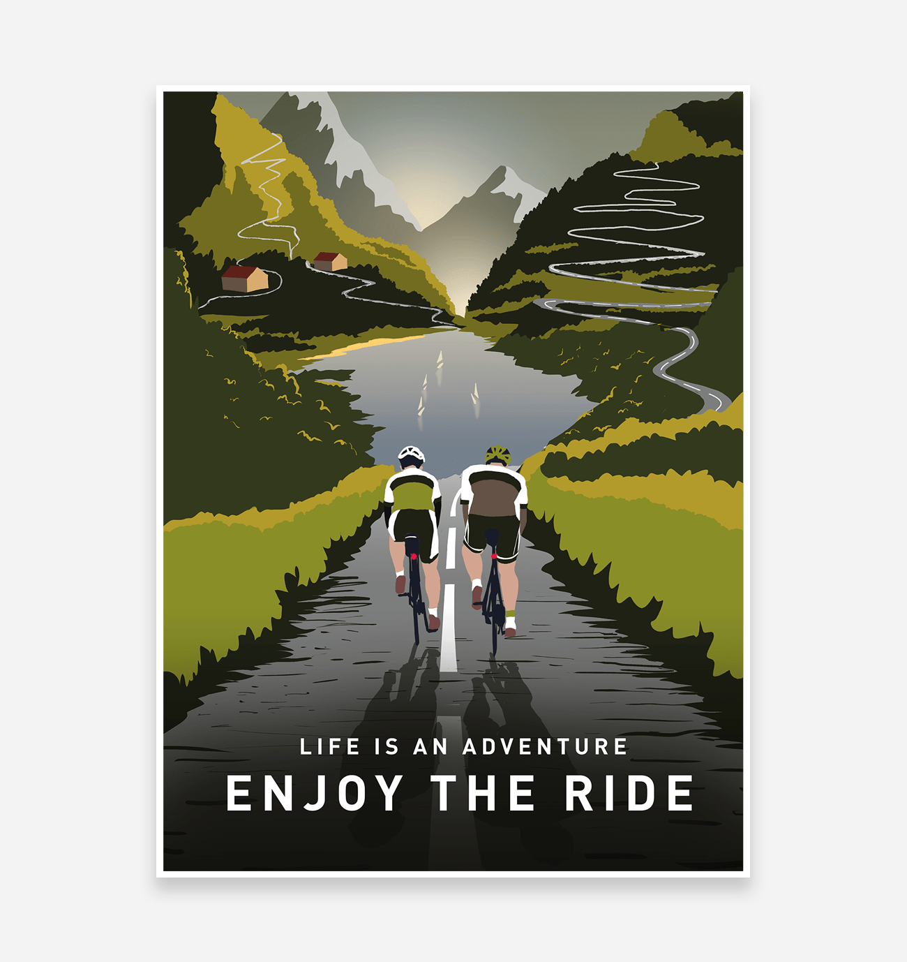 rennrad kunst Genießen Sie die Fahrt Rennrad-Kunstdruck – TrailMaps