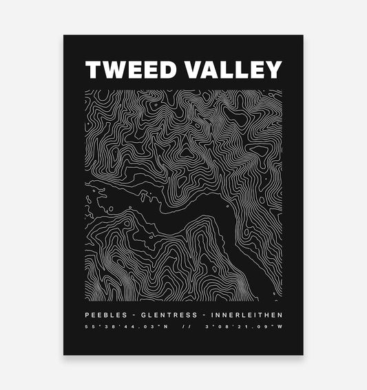 Tweed Valley Forest Park Contours Art Print