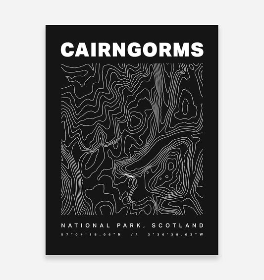 Cairngorms National Park Contours Art Print