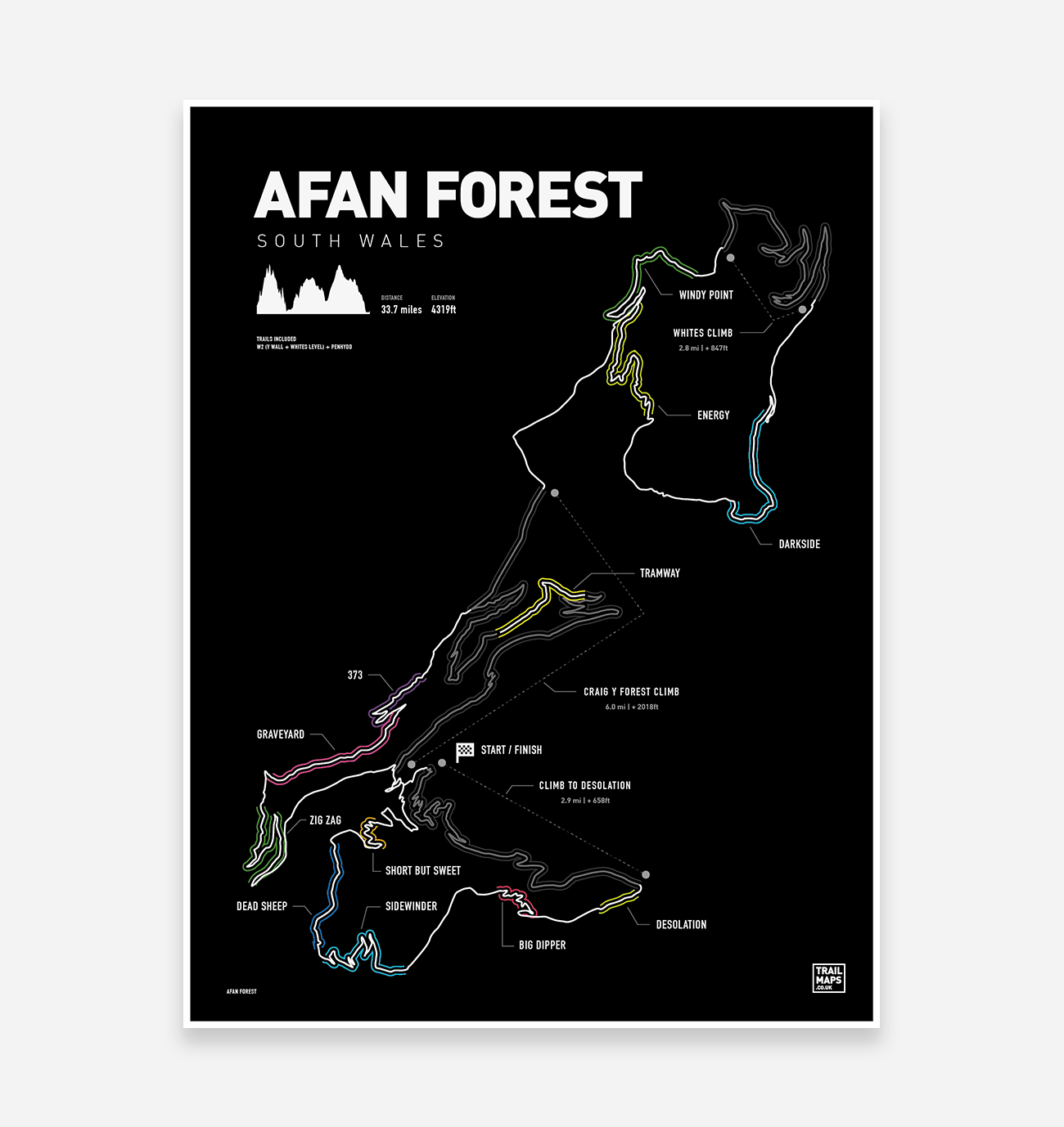 Afan Forest Art Print - TrailMaps.co.uk