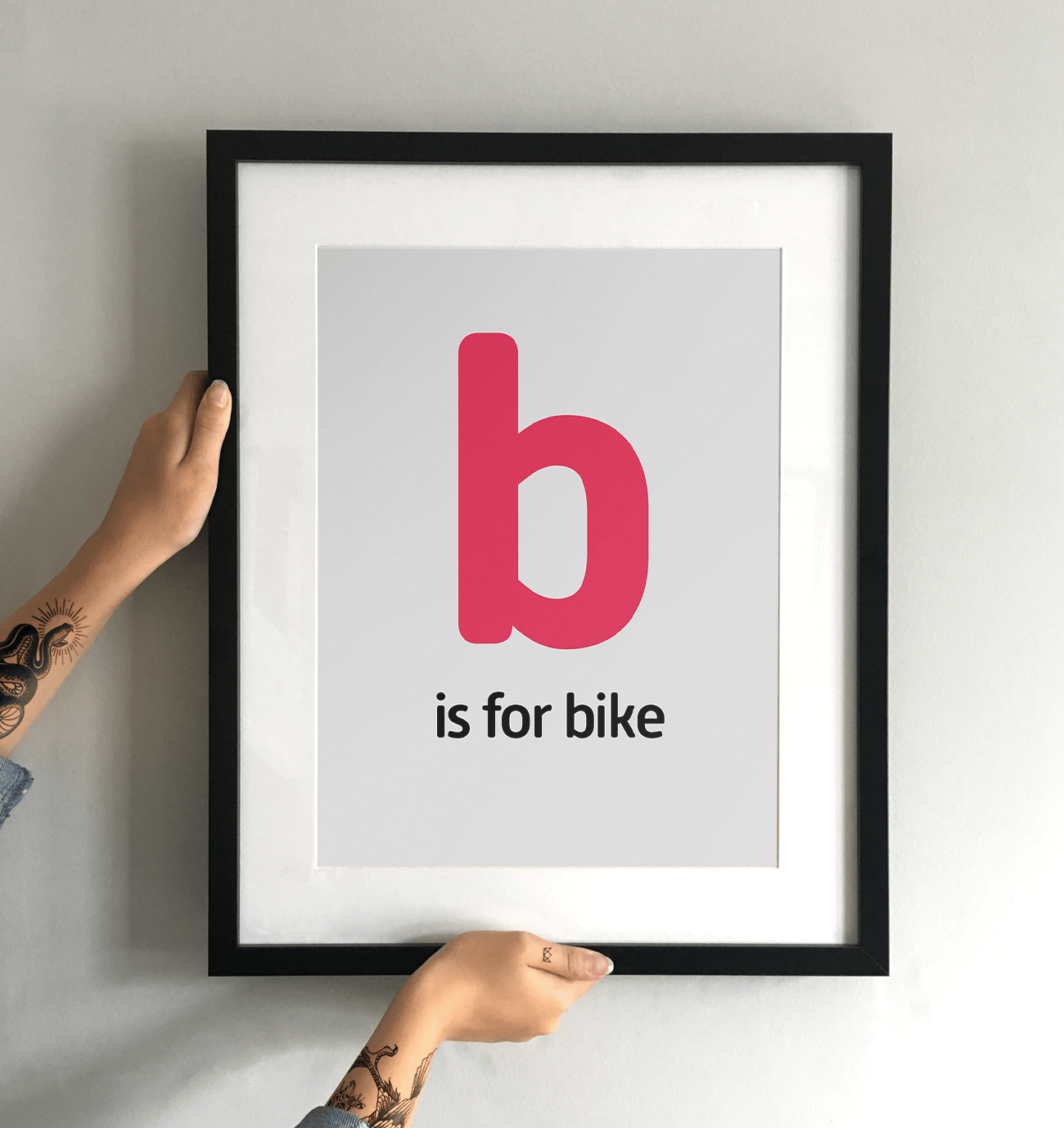 B is for Bike Art Print - TrailMaps.co.uk
