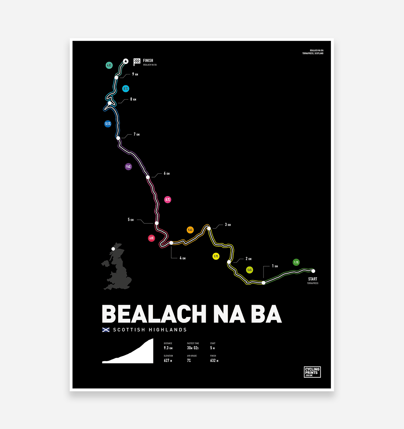 Bealach Na Ba Art Print - TrailMaps.co.uk