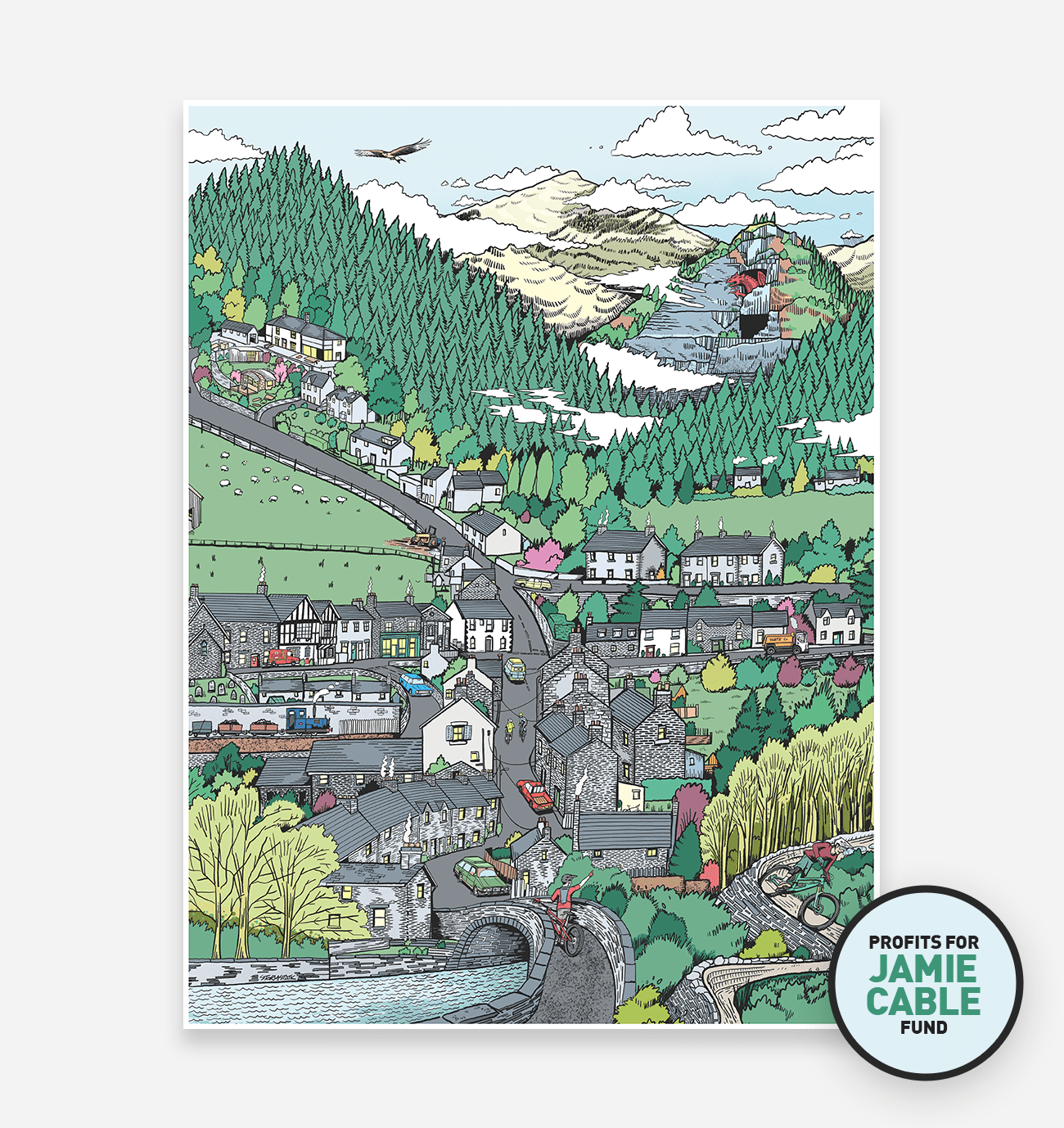 Limited Edition 'Bike Corris' Art Print