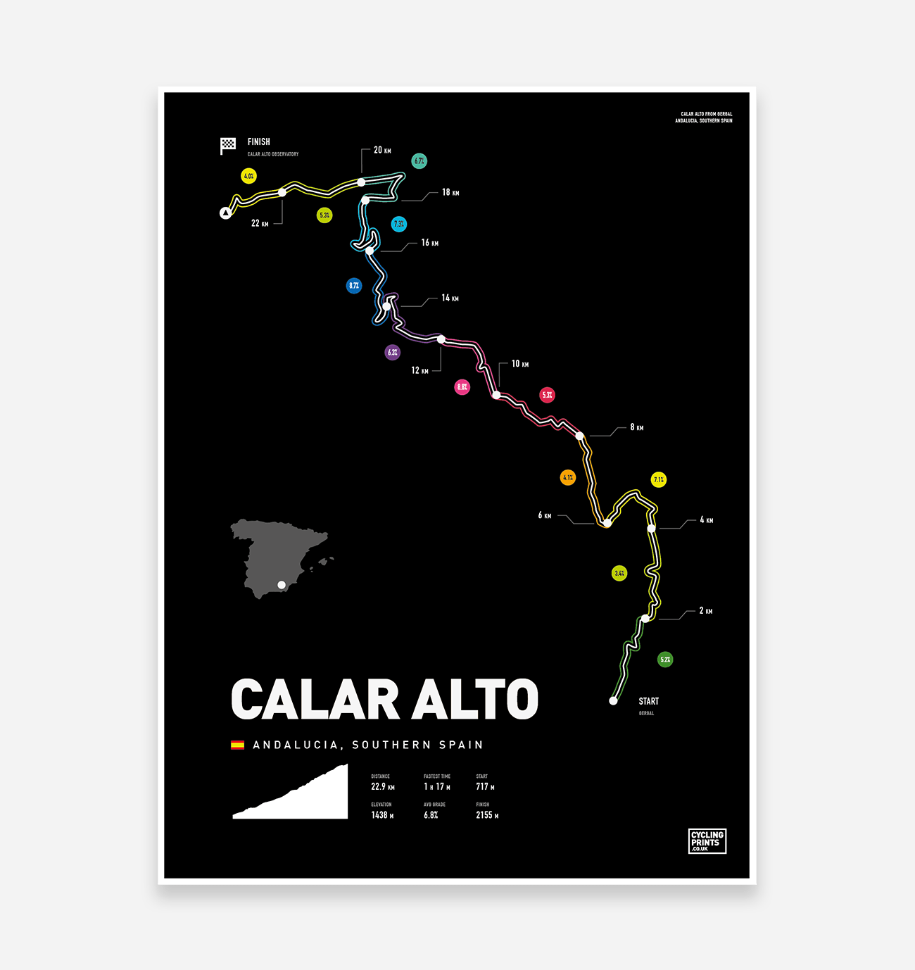 Calar Alto Art Print - TrailMaps.co.uk