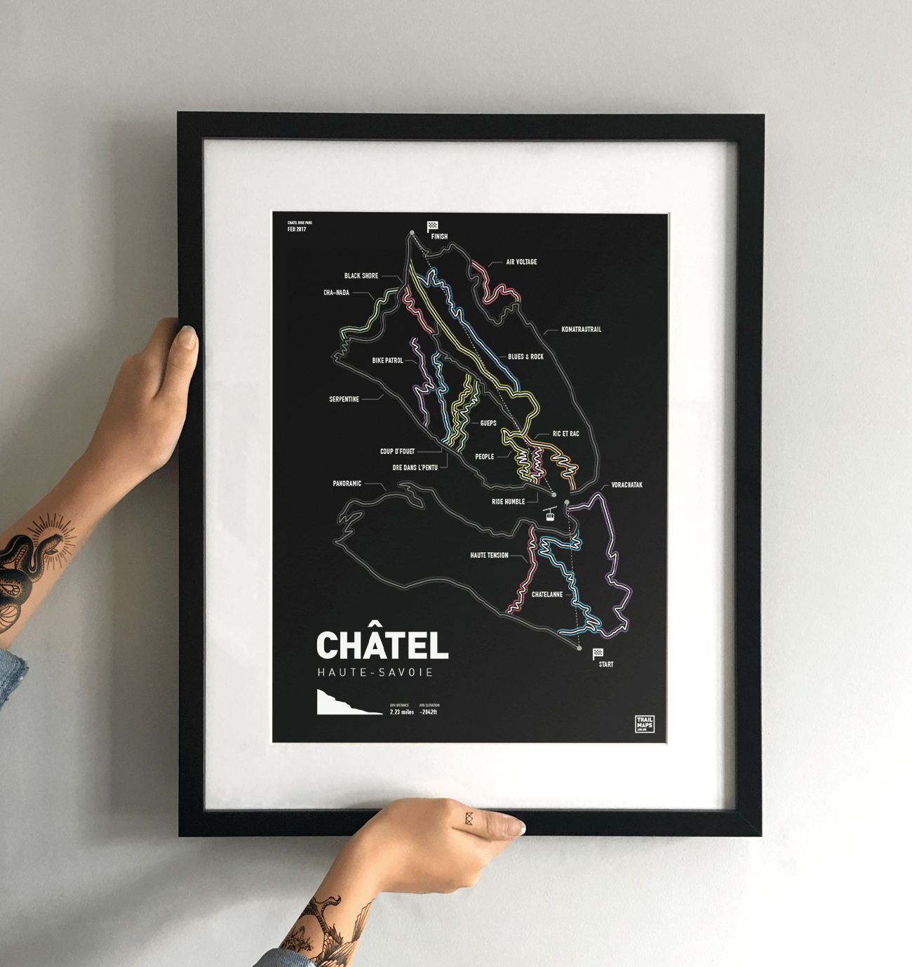 Châtel Trail Map Art Print - TrailMaps.co.uk