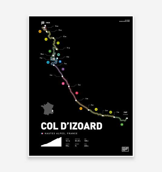 Col D'Izoard | Art Print - TrailMaps.co.uk