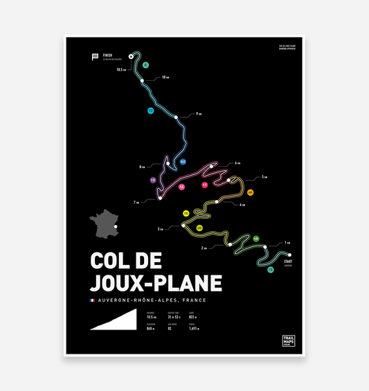Col De Joux-Plane Art Print - TrailMaps.co.uk