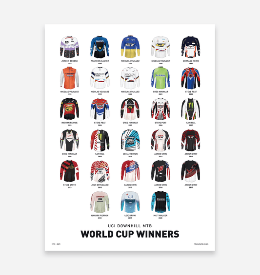 World Cup Downhill Winners Art Print - White