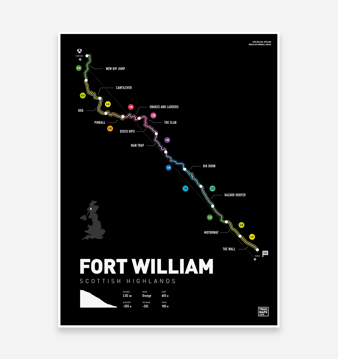 Fort William World Cup Art Print - TrailMaps.co.uk