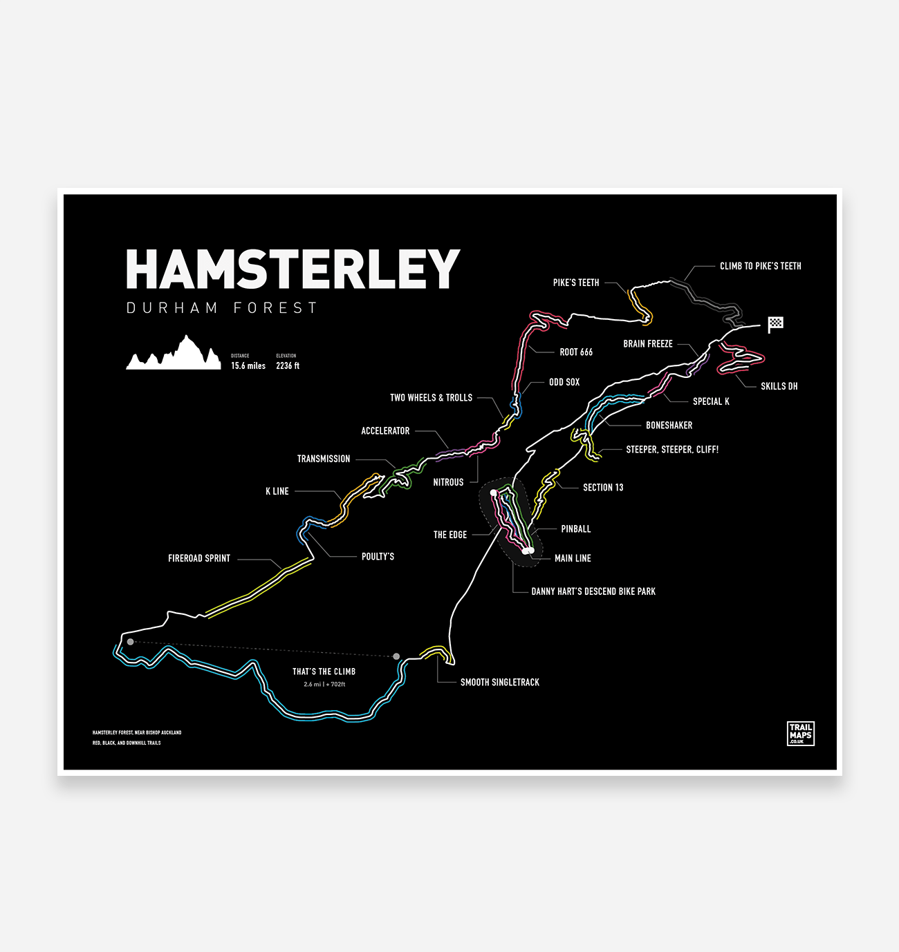 Hamsterley Art Print - TrailMaps.co.uk