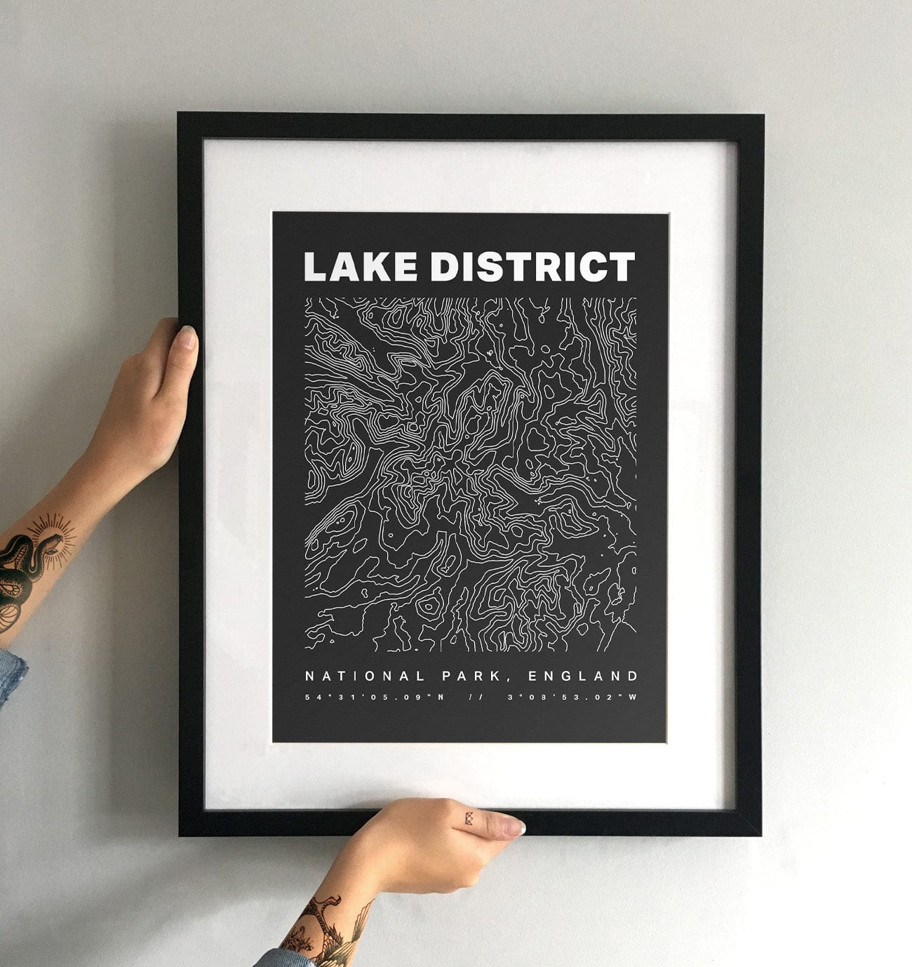 Lake District National Park Contours Art Print