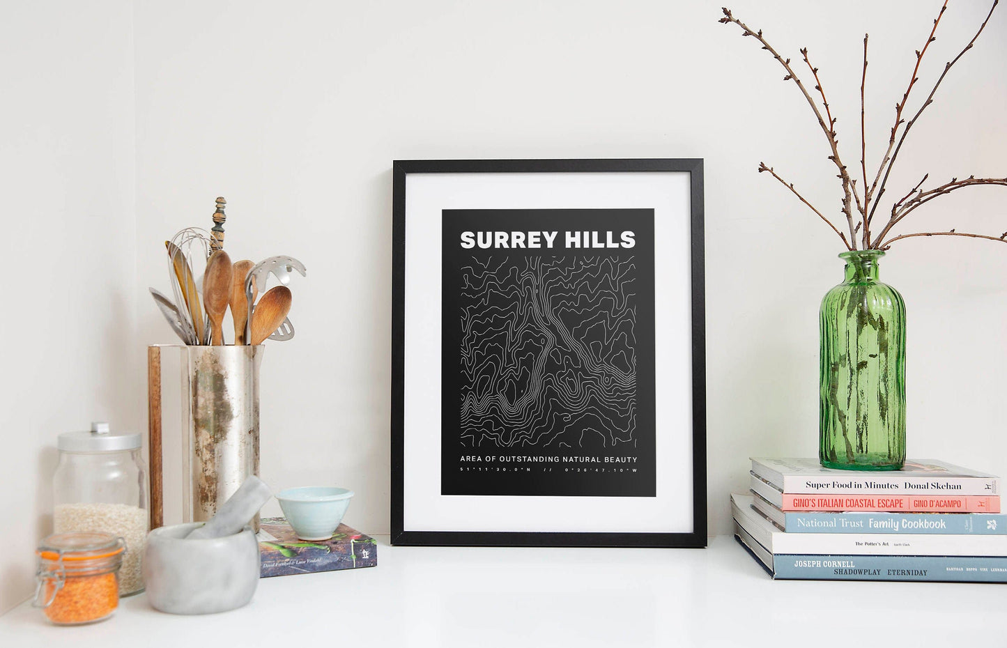 Surrey Hills AONB Contours Art Print