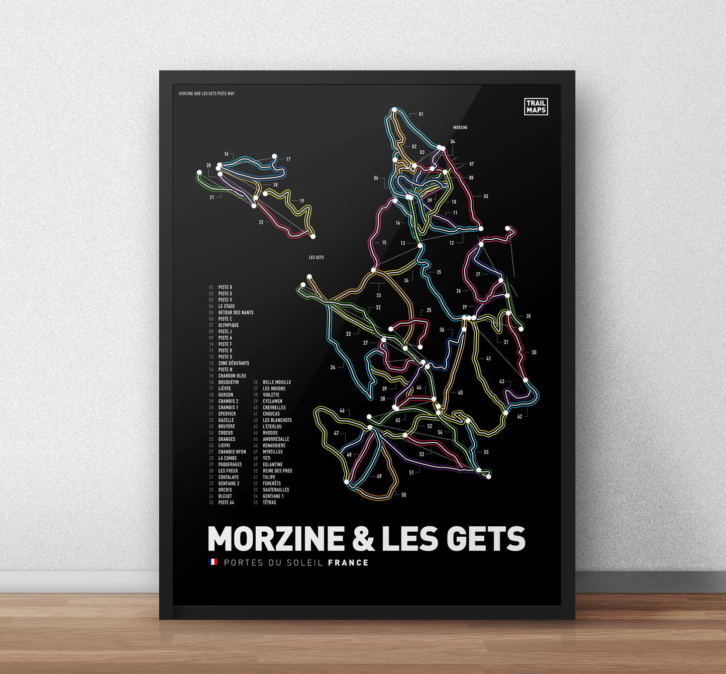 Morzine and Les Gets Ski Snowboard Piste Art Print