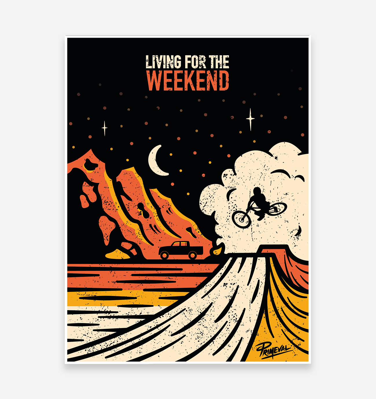 Living for the Weekend' Art Print - TrailMaps.co.uk