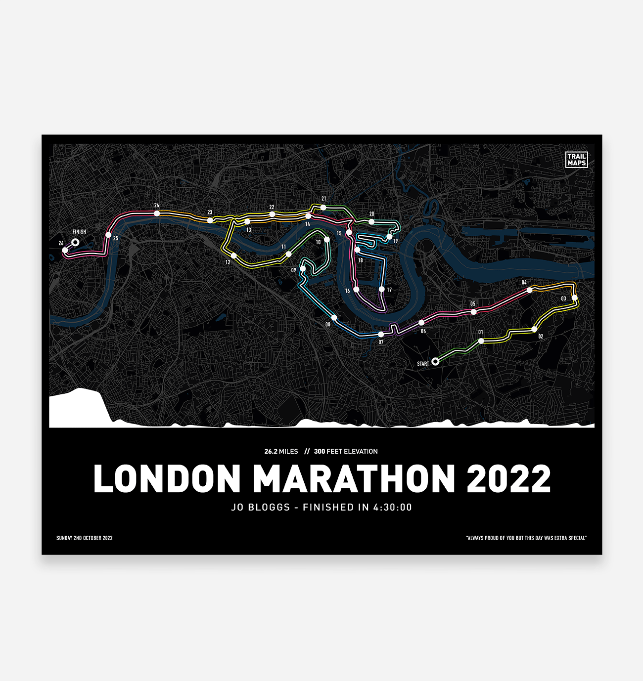 London Marathon 2022 Personalised Art Print