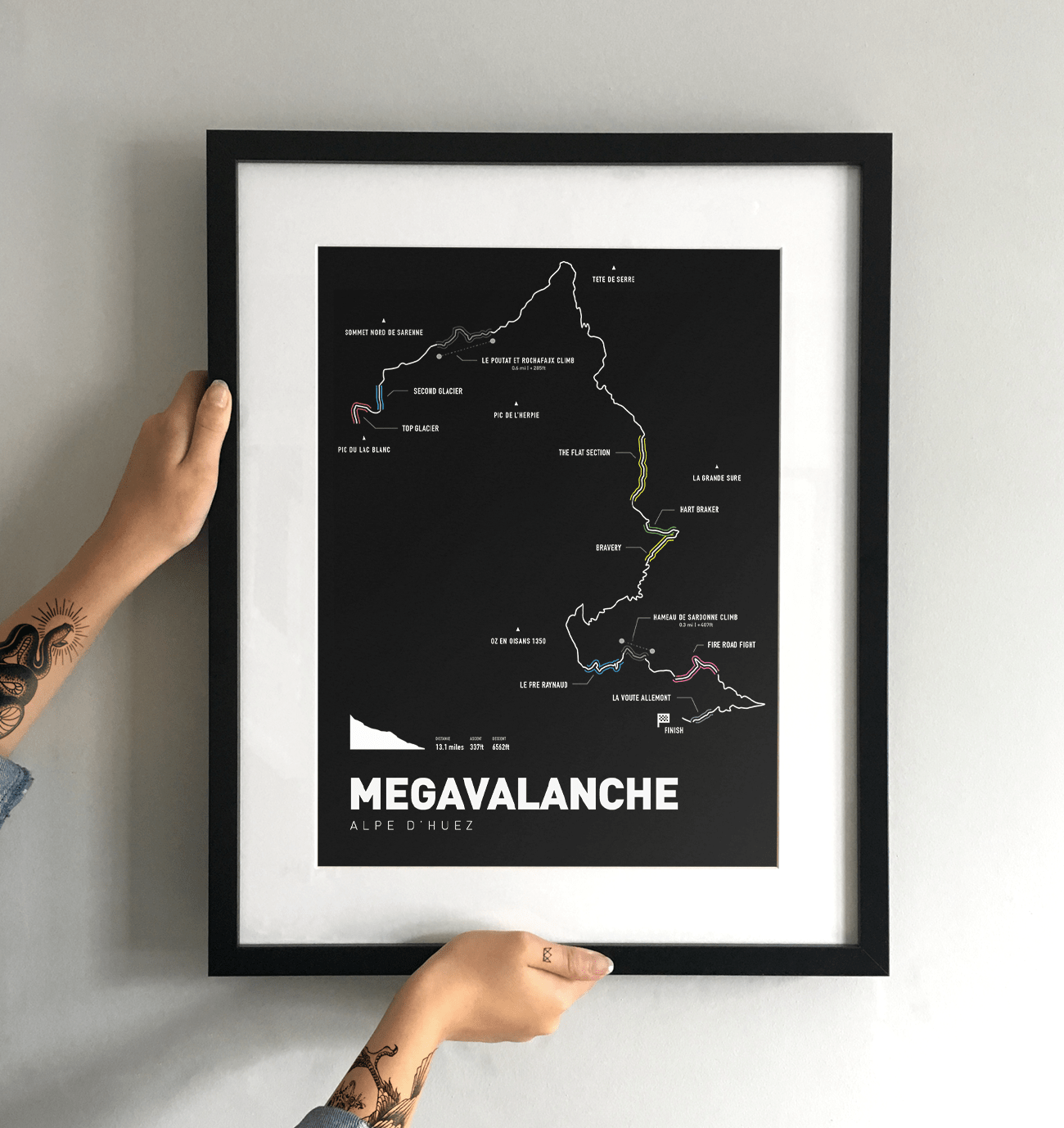 Megavalanche Art Print - TrailMaps.co.uk