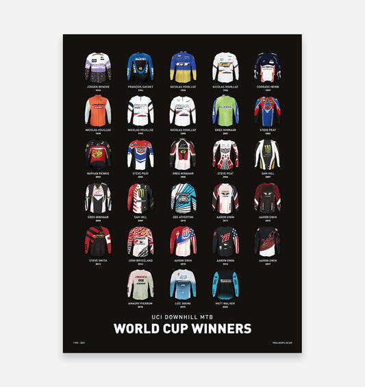 World Cup Downhill Winners Art Print - Black