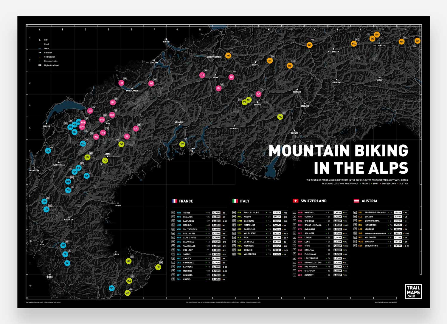 Mountain Bike Map of the Alps – TrailMaps