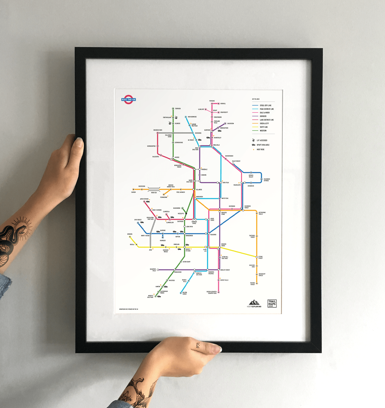 Mountain Bike Map of Britain - White