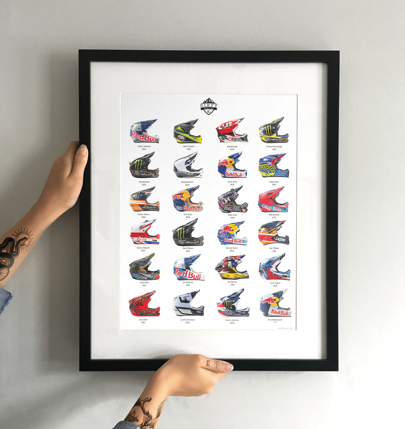 Skid Lids' Mountain Bike Helmets Art Print