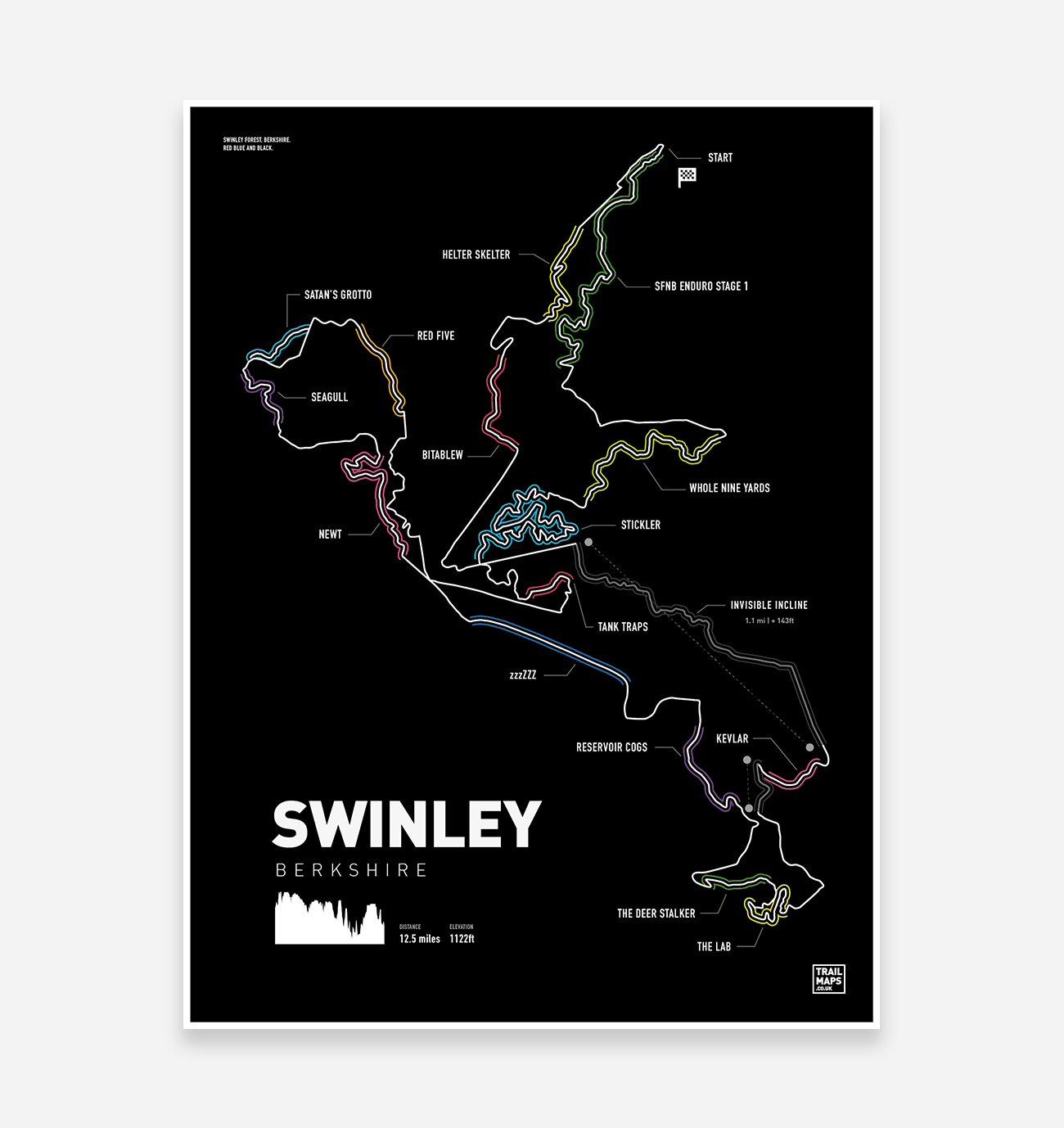 Swinley Forest Art Print - TrailMaps.co.uk