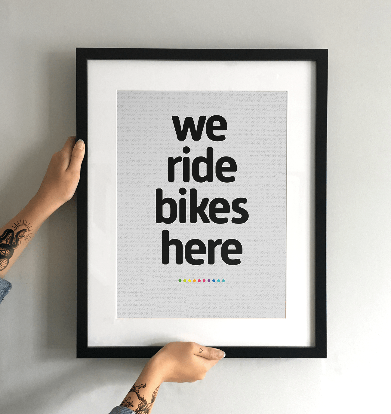 We Ride Bikes Here Art Print - TrailMaps.co.uk