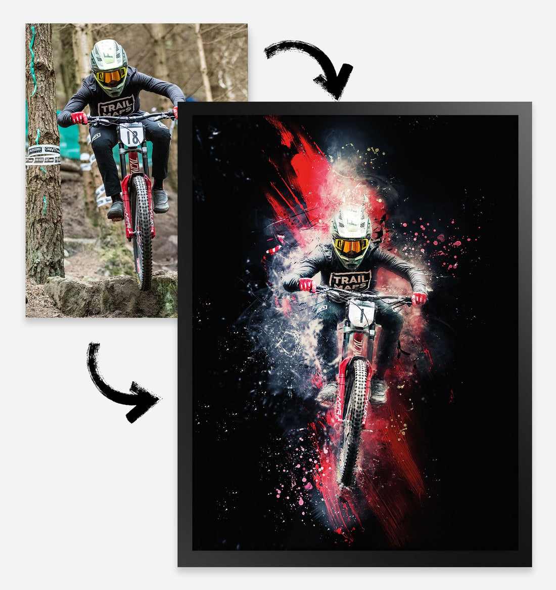 TrailMaps team up with Chris Davison to offer custom photo retouches of mountain bike, motocross, and road cycling pictures