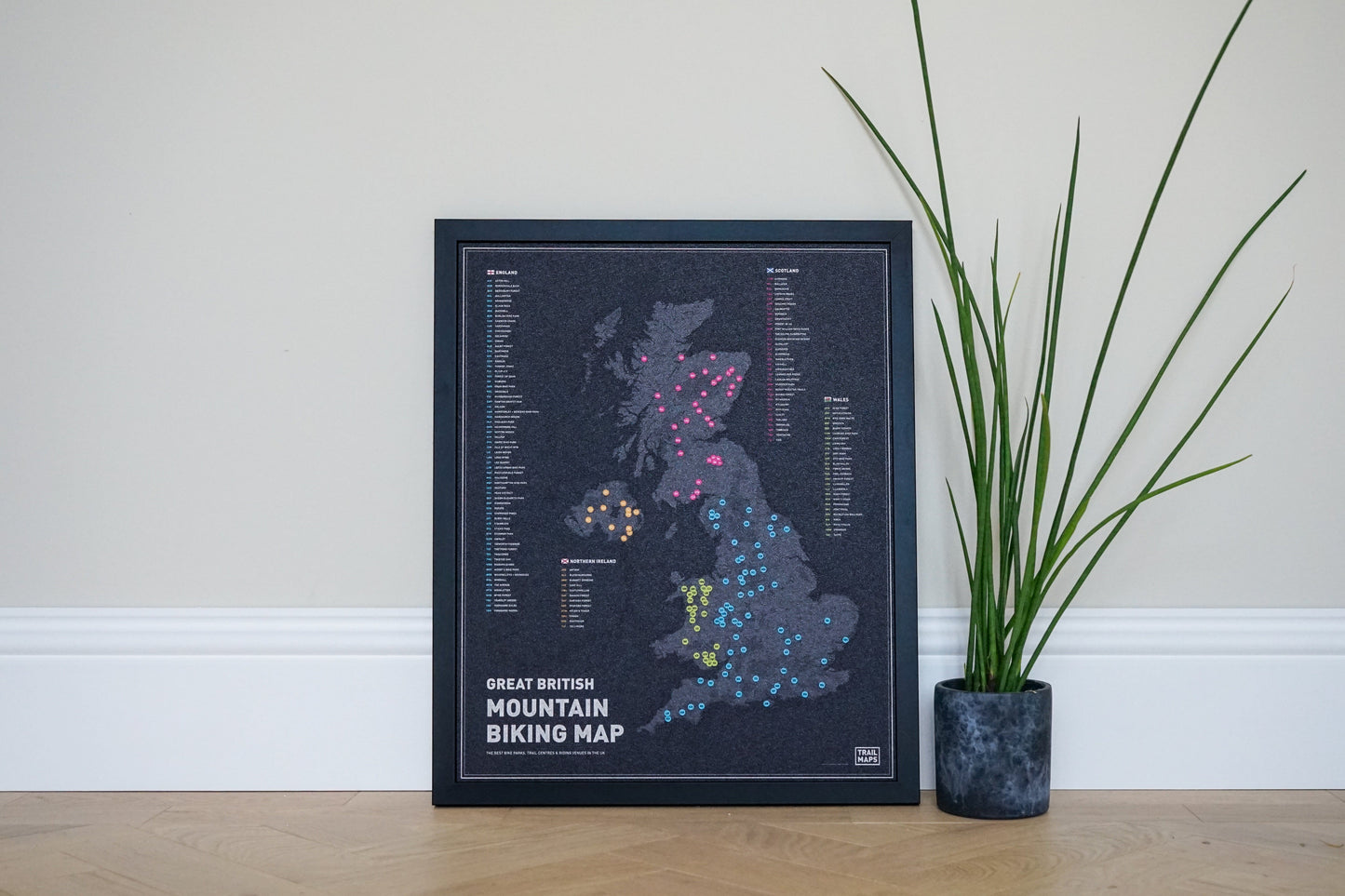 Great British Mountain Biking Push Pin Map