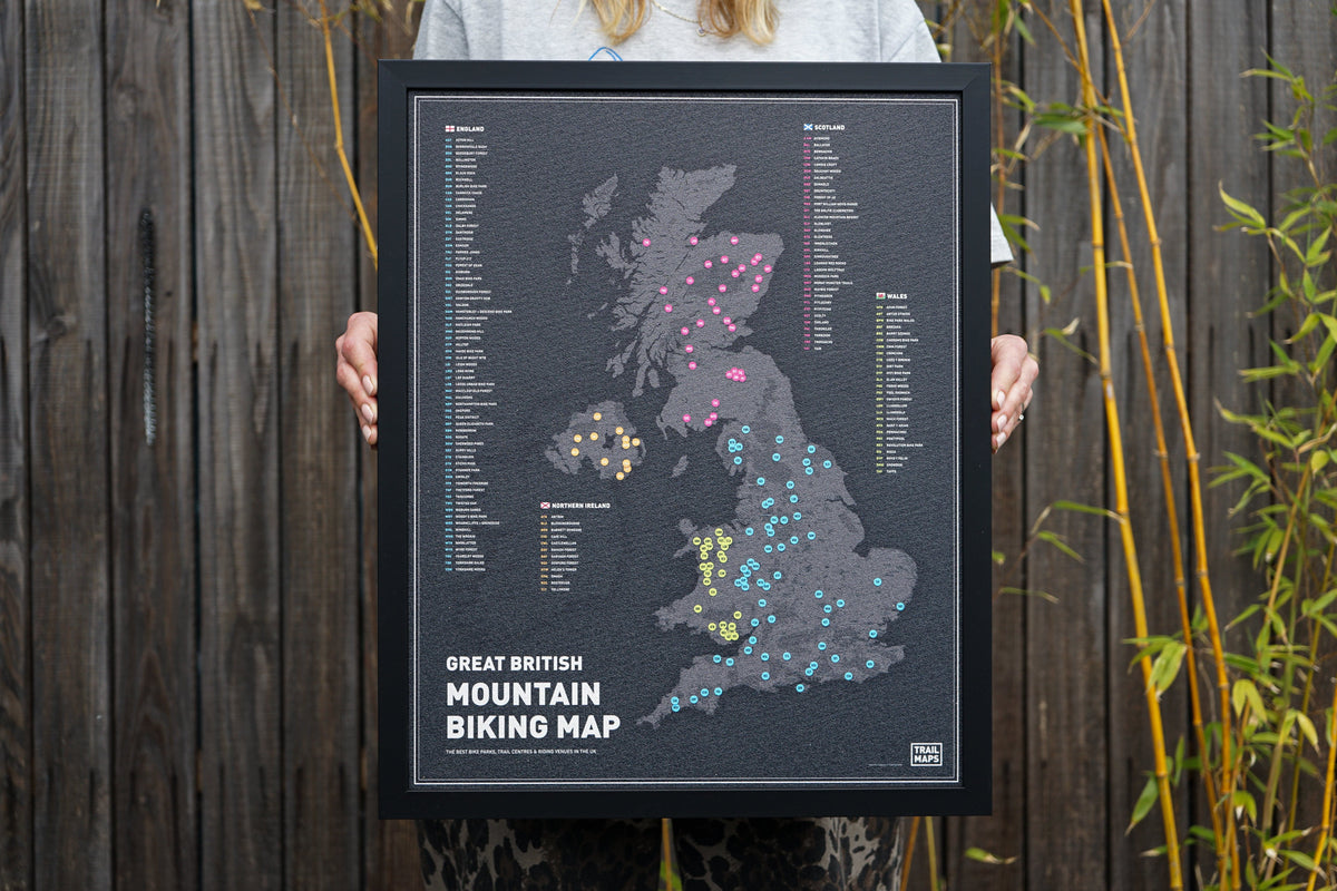 Great British Mountain Biking Push Pin Map - TrailMaps