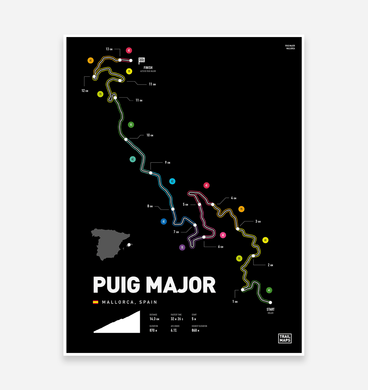 Puig Major Art Print - TrailMaps