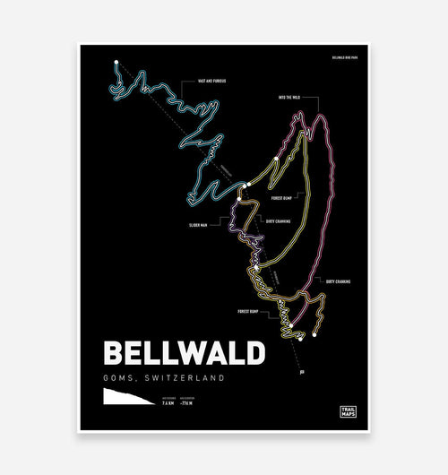 Bellwald Mountain Bike Art Print - TrailMaps