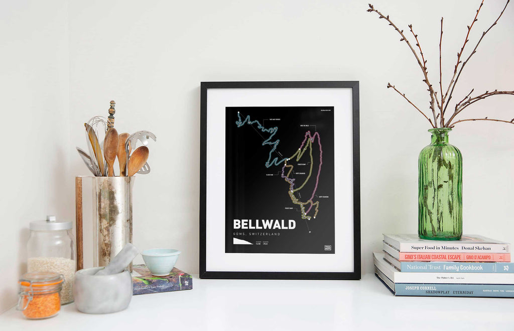 Bellwald Mountain Bike Art Print - TrailMaps