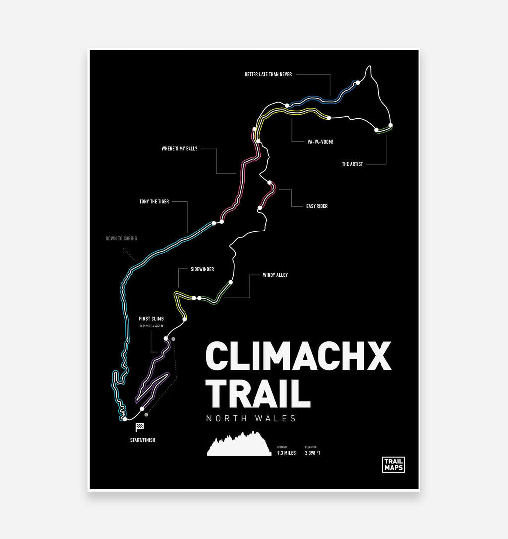 ClimachX Trail Mountain Bike Art Print - TrailMaps