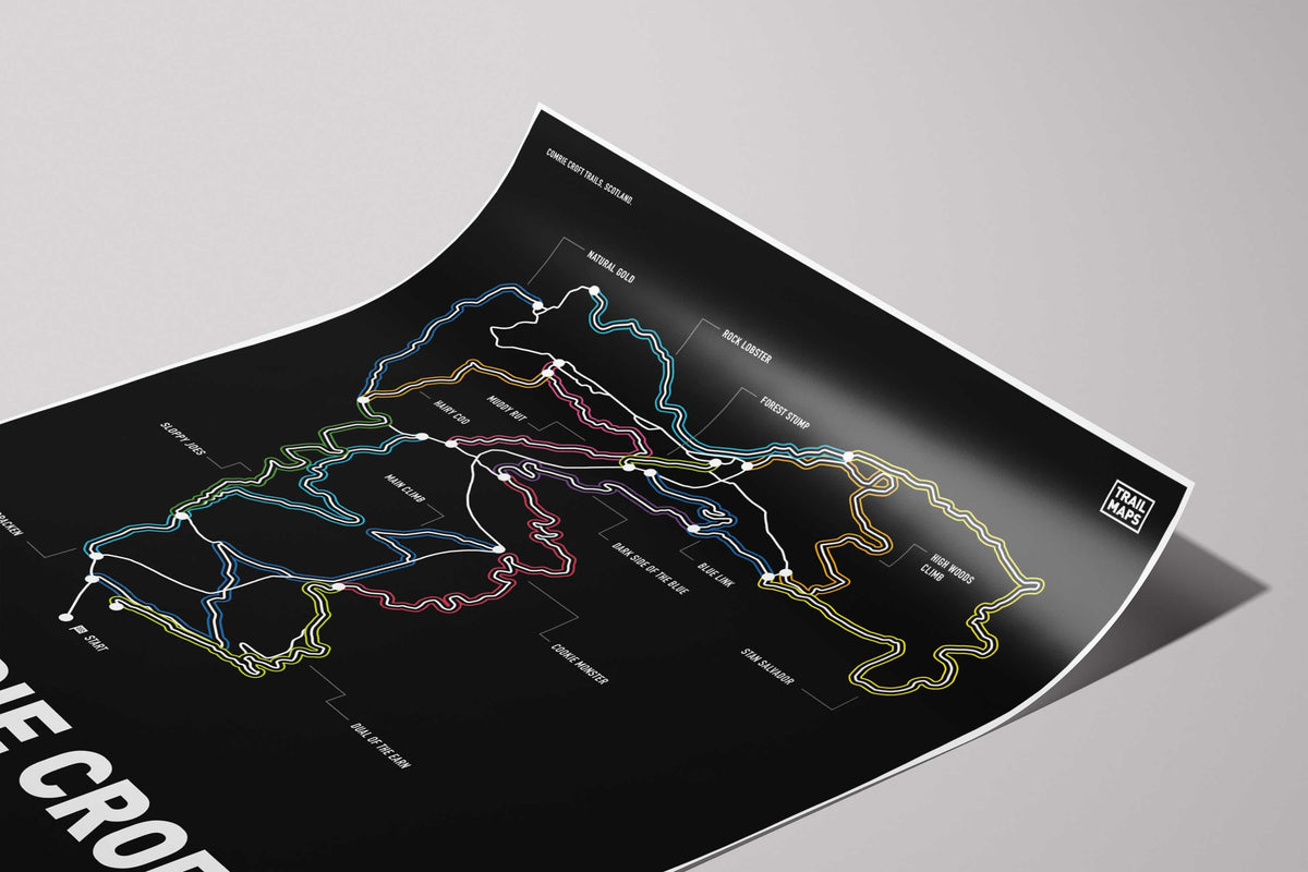 Comrie Croft Mountain Bike Art Print - TrailMaps