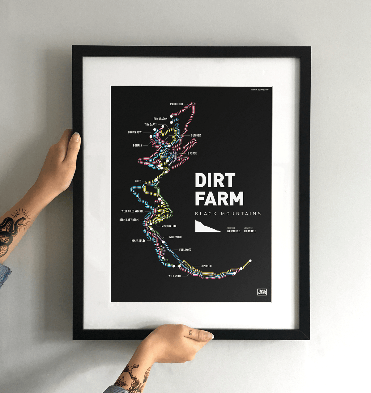 Dirt Farm Black Mountains Art Print - TrailMaps