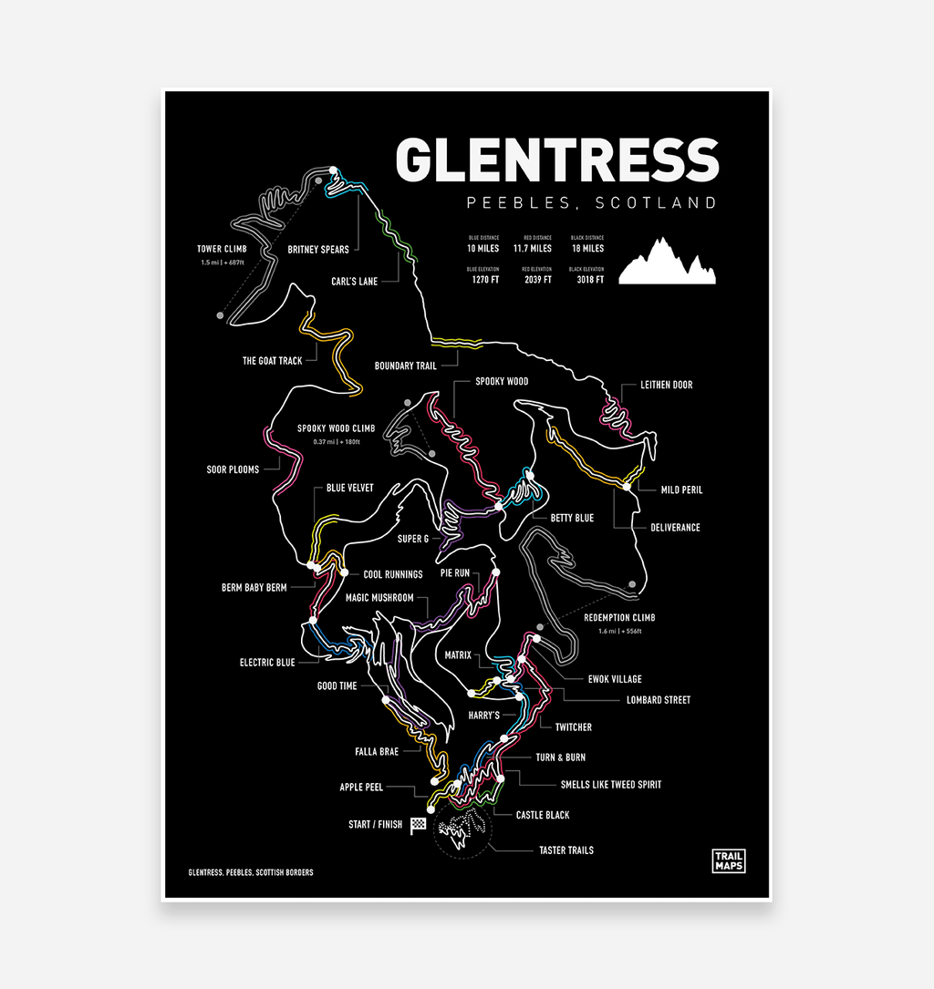 Glentress Art Print - TrailMaps