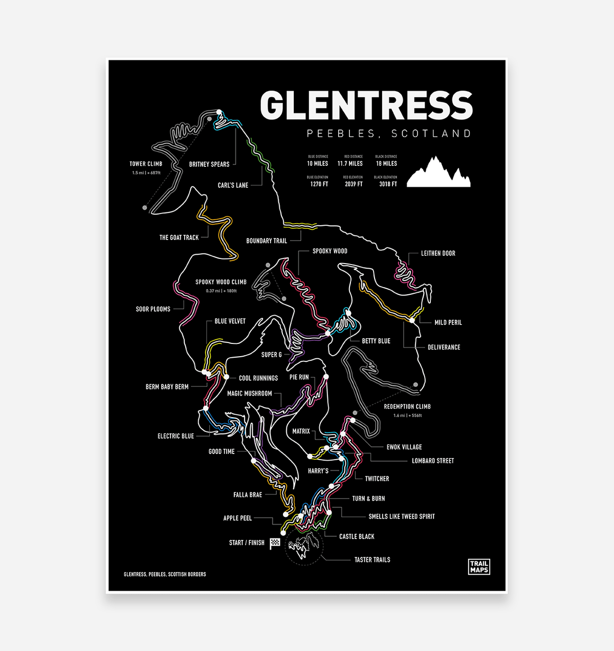 Glentress Art Print - TrailMaps