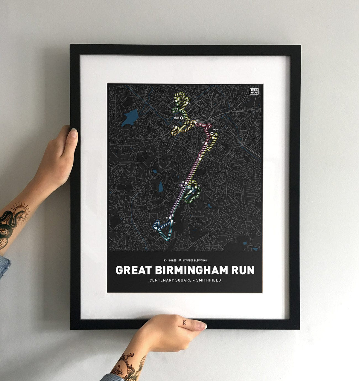 Great Birmingham Run Personalised Art Print - TrailMaps