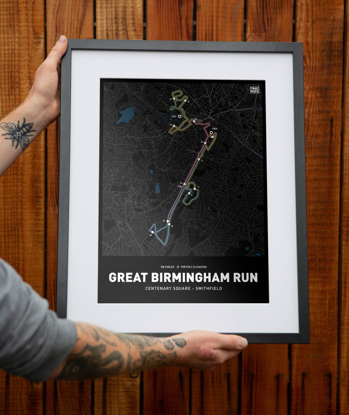 Great Birmingham Run Personalised Art Print - TrailMaps
