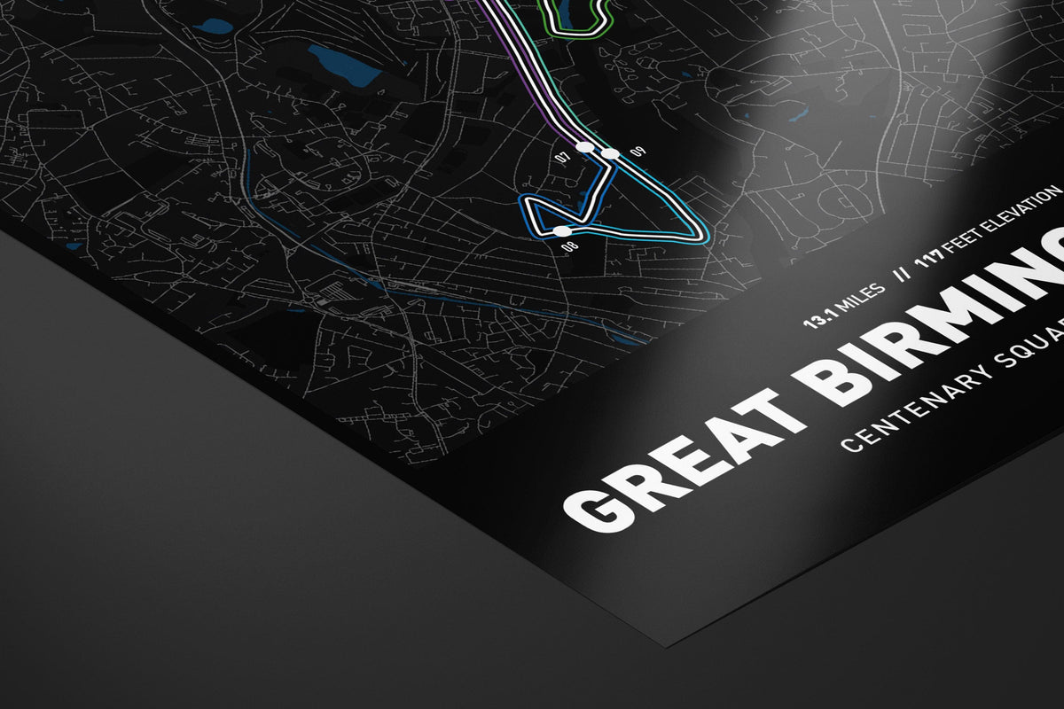 Great Birmingham Run Personalised Art Print - TrailMaps