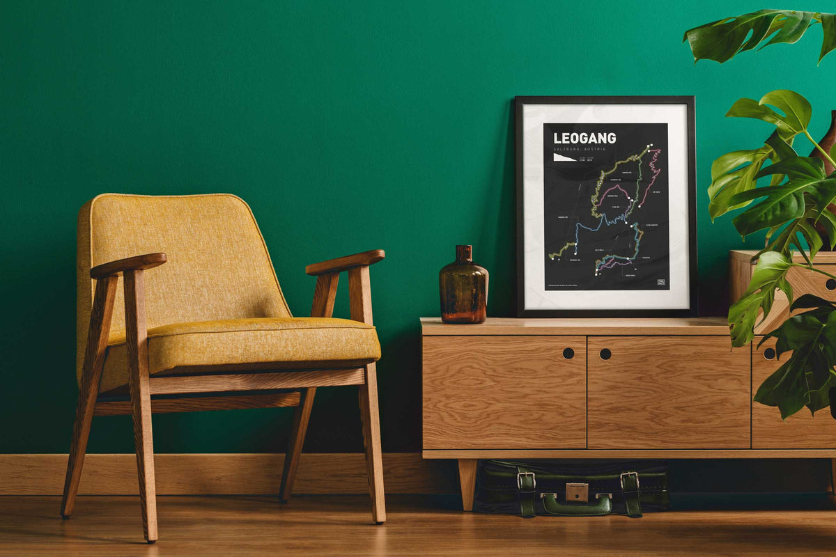 Leogang Saalbach Bike Park Art Print - TrailMaps