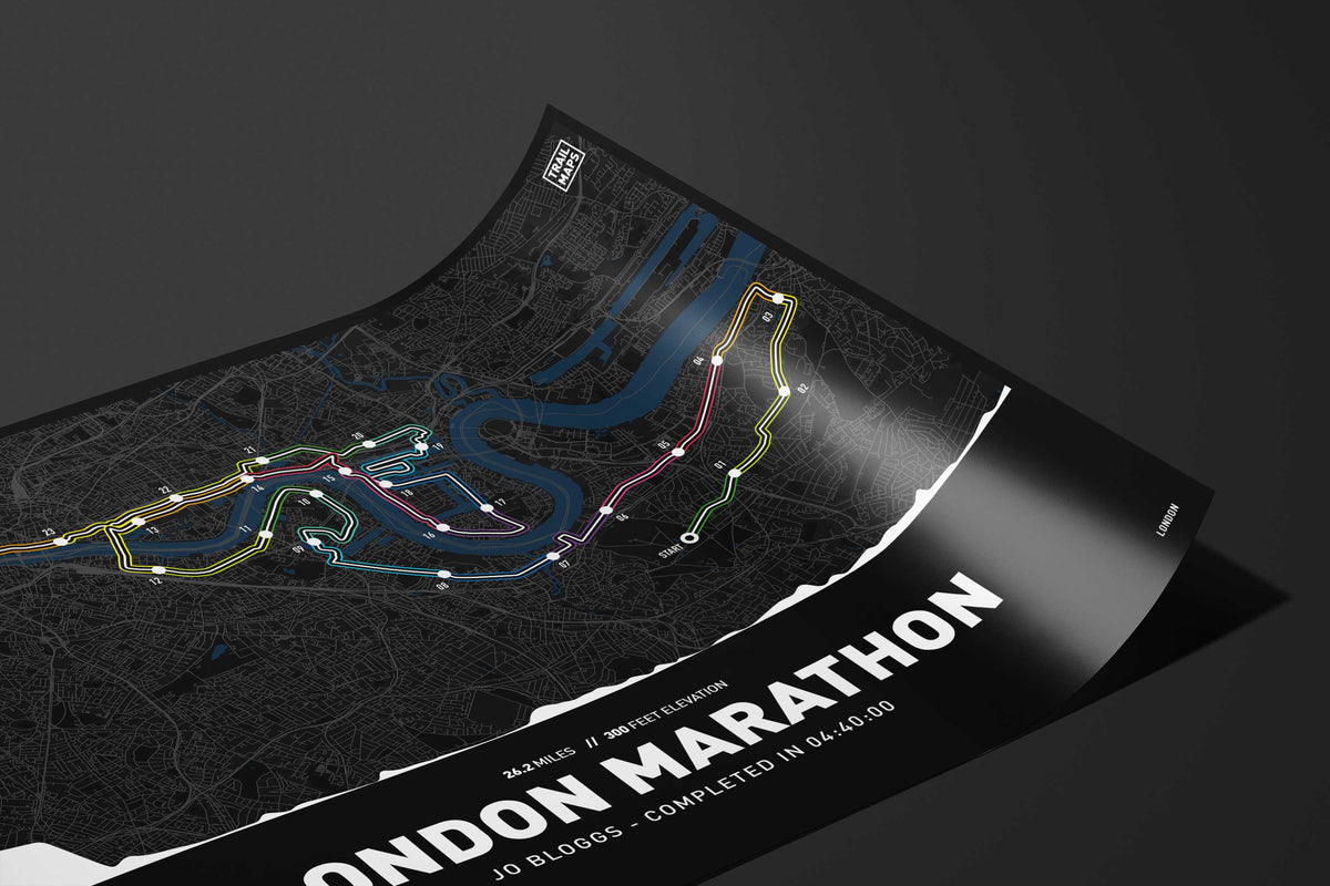 London Marathon Personalised Art Print - TrailMaps