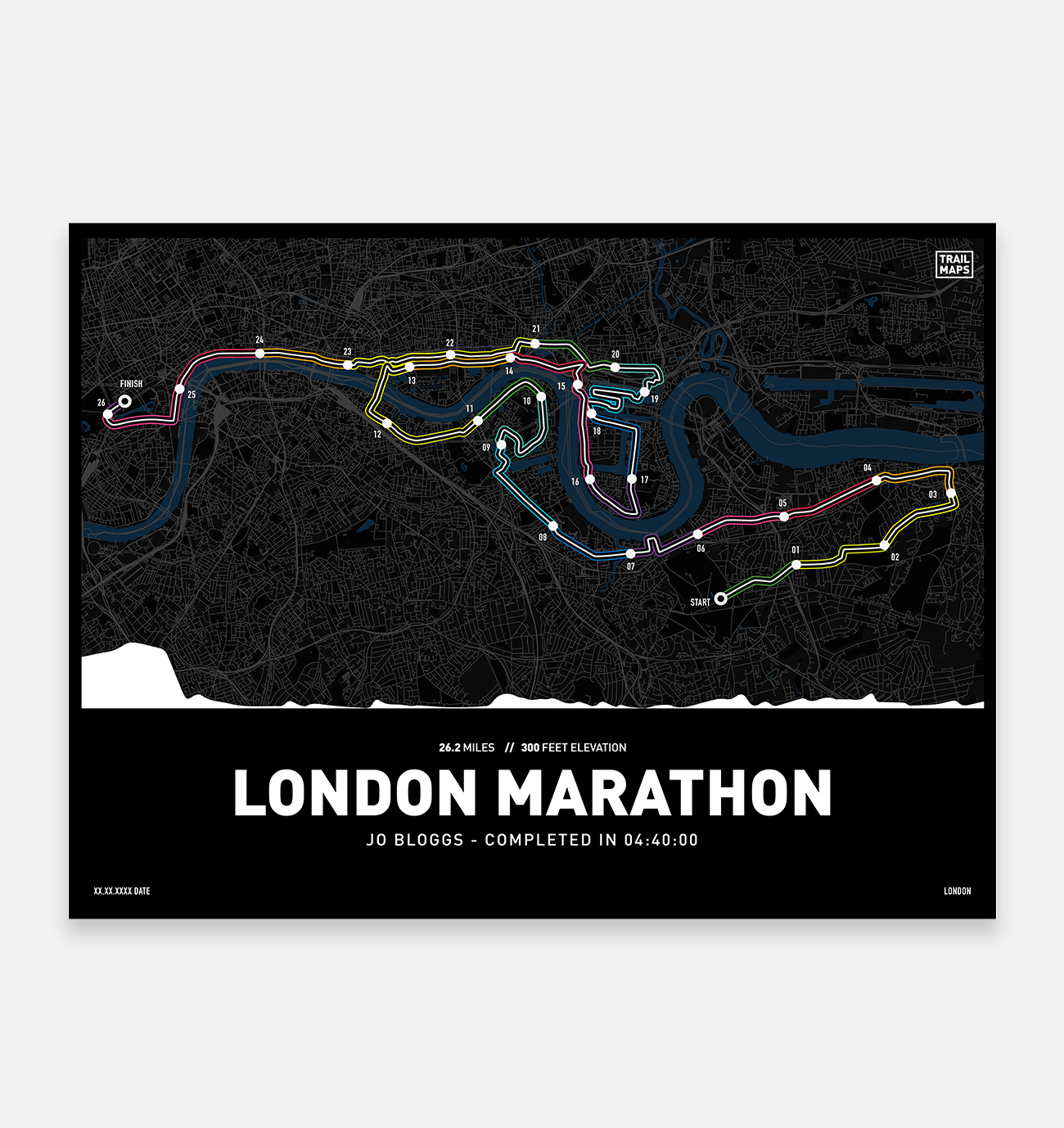 London Marathon 2022 Personalisierter Kunstdruck