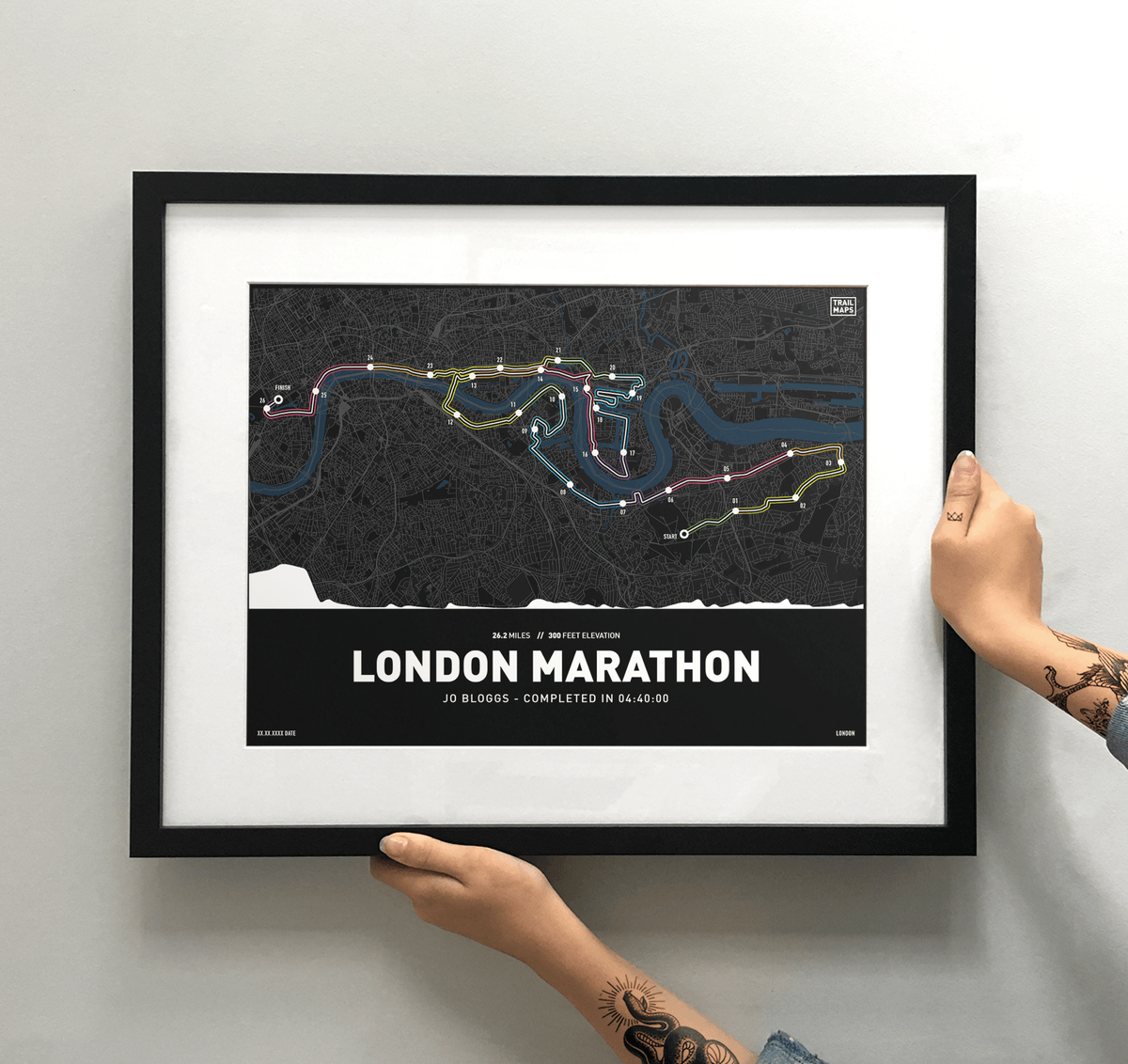 London Marathon Personalised Art Print - TrailMaps