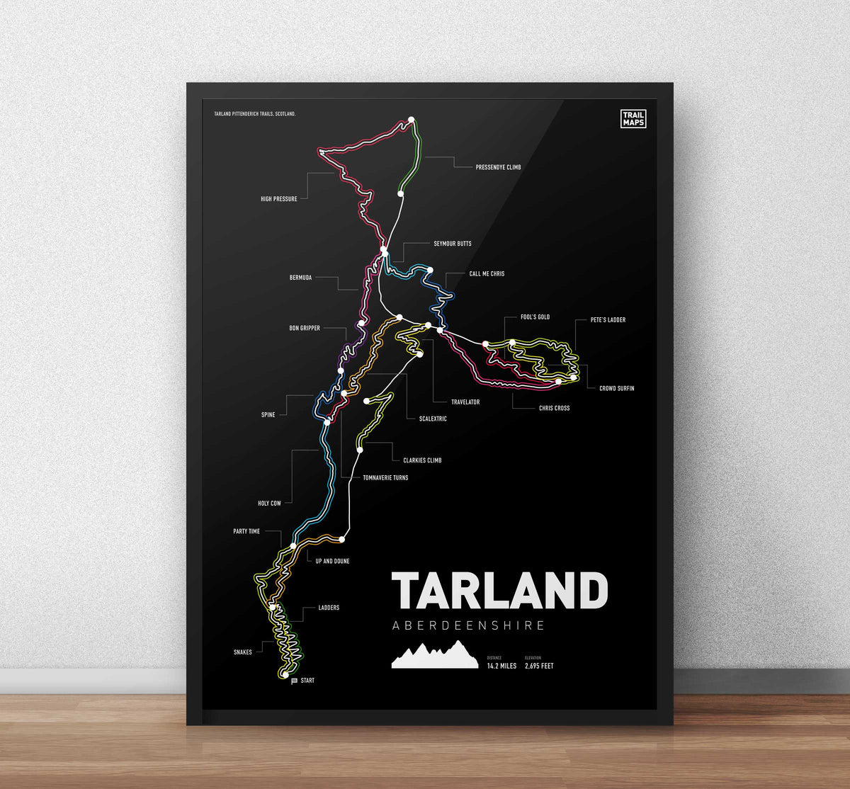 Tarland Mountain Bike Art Print - TrailMaps