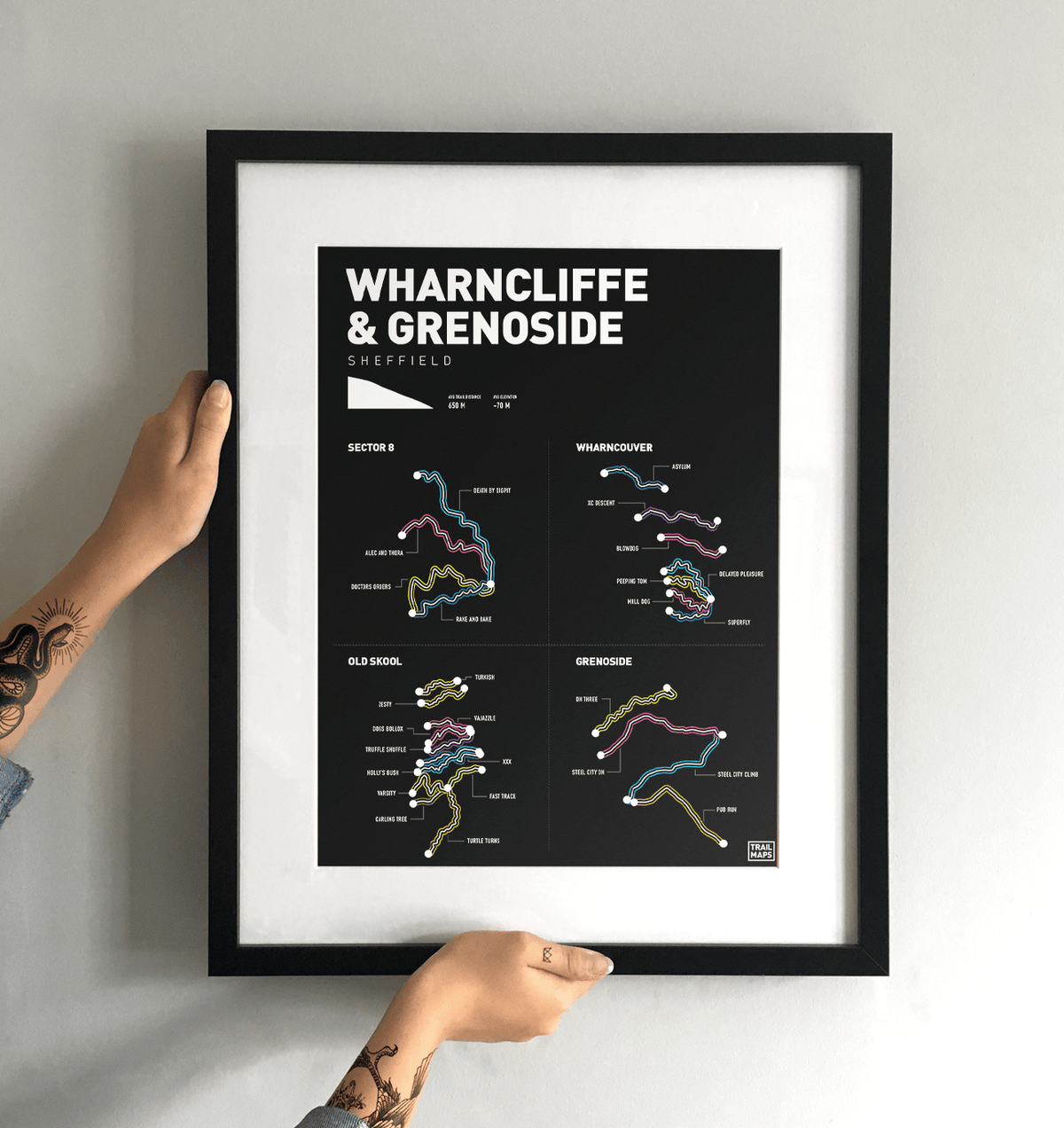 Wharncliffe and Grenoside Art Print - TrailMaps
