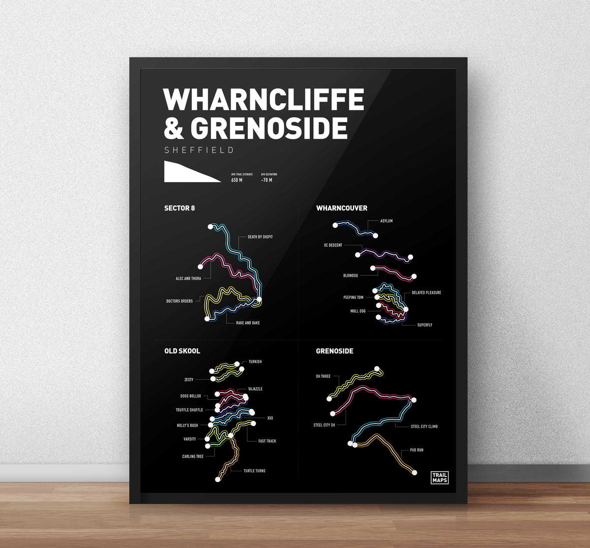 Wharncliffe and Grenoside Art Print - TrailMaps